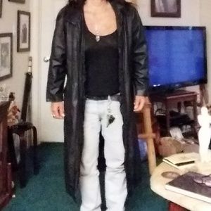 Long leather jacket
